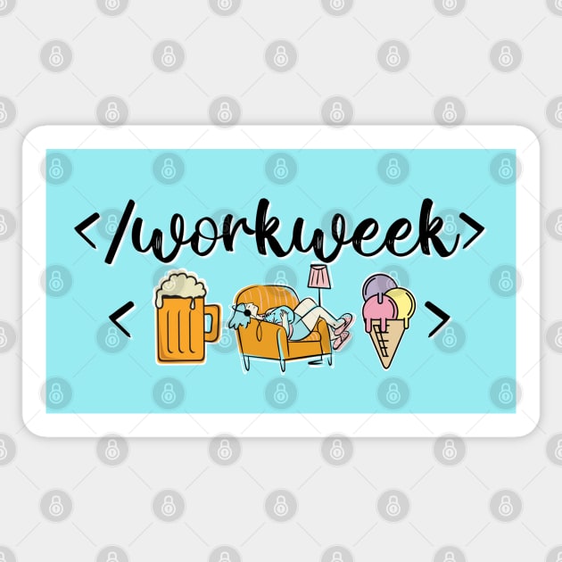 Finish Workweek HTML Sticker by Mey Designs